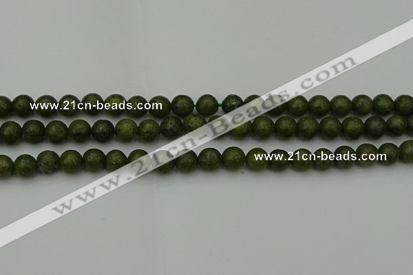 CGJ452 15.5 inches 8mm round green jasper beads wholesale