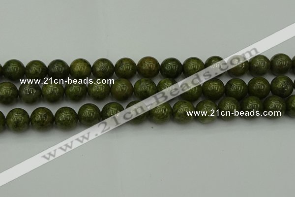 CGJ455 15.5 inches 14mm round green jasper beads wholesale