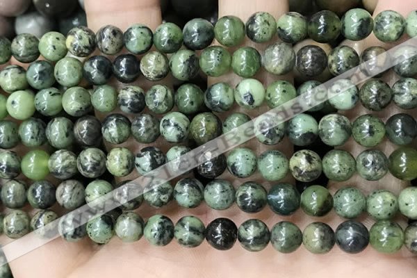 CGJ501 15.5 inches 6mm round green jade beads wholesale