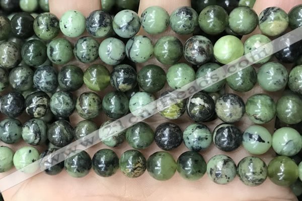 CGJ502 15.5 inches 8mm round green jade beads wholesale