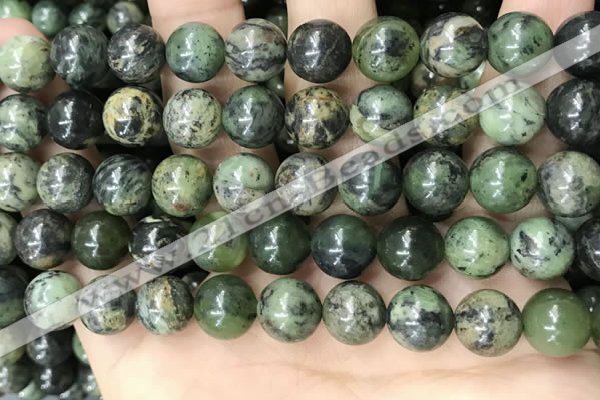 CGJ503 15.5 inches 10mm round green jade beads wholesale