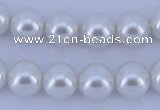 CGL01 10PCS 16 inches 4mm round dyed glass pearl beads wholesale