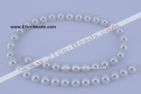 CGL01 10PCS 16 inches 4mm round dyed glass pearl beads wholesale