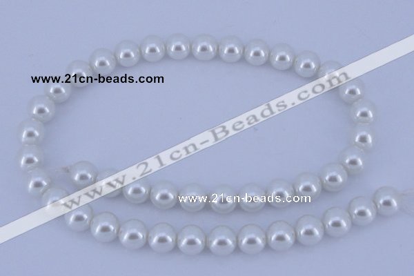 CGL02 10PCS 16 inches 6mm round dyed glass pearl beads wholesale