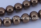 CGL103 10PCS 16 inches 6mm round dyed glass pearl beads wholesale