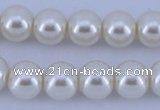 CGL11 10PCS 16 inches 4mm round dyed glass pearl beads wholesale