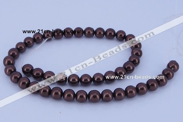 CGL113 10PCS 16 inches 6mm round dyed glass pearl beads wholesale