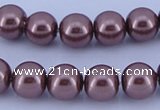 CGL123 10PCS 16 inches 6mm round dyed glass pearl beads wholesale