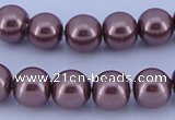 CGL126 5PCS 16 inches 12mm round dyed glass pearl beads wholesale