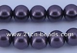 CGL132 10PCS 16 inches 4mm round dyed glass pearl beads wholesale