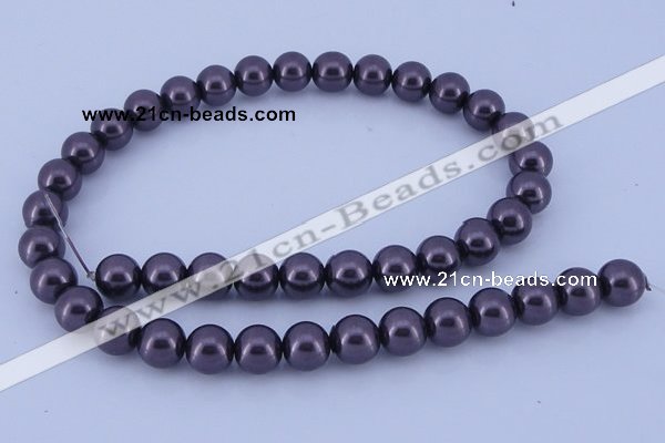 CGL135 5PCS 16 inches 10mm round dyed glass pearl beads wholesale