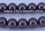 CGL138 5PCS 16 inches 16mm round dyed glass pearl beads wholesale