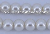 CGL14 10PCS 16 inches 8mm round dyed glass pearl beads wholesale