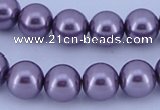 CGL142 10PCS 16 inches 4mm round dyed glass pearl beads wholesale