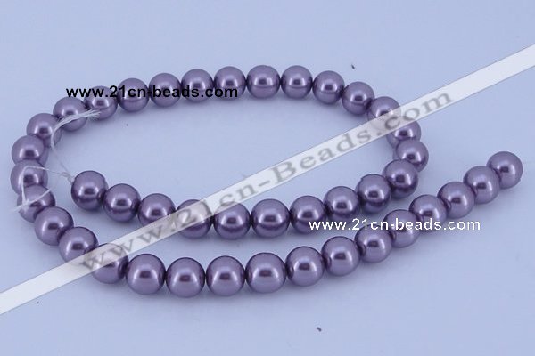 CGL142 10PCS 16 inches 4mm round dyed glass pearl beads wholesale