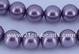 CGL148 5PCS 16 inches 16mm round dyed glass pearl beads wholesale