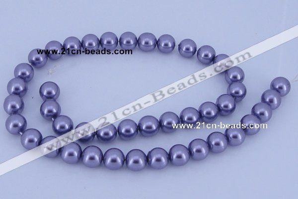 CGL154 10PCS 16 inches 8mm round dyed glass pearl beads wholesale