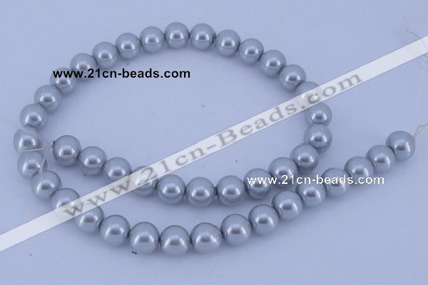 CGL164 10PCS 16 inches 8mm round dyed glass pearl beads wholesale