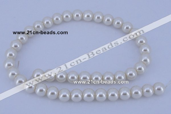 CGL17 5PCS 16 inches 14mm round dyed glass pearl beads wholesale