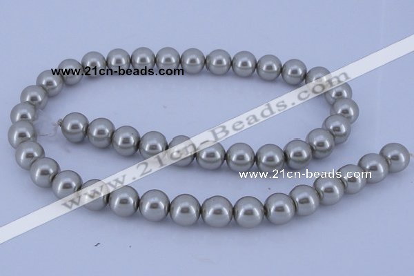 CGL172 10PCS 16 inches 4mm round dyed glass pearl beads wholesale