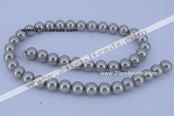 CGL176 5PCS 16 inches 12mm round dyed glass pearl beads wholesale