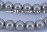 CGL177 5PCS 16 inches 14mm round dyed glass pearl beads wholesale