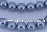 CGL182 10PCS 16 inches 4mm round dyed glass pearl beads wholesale