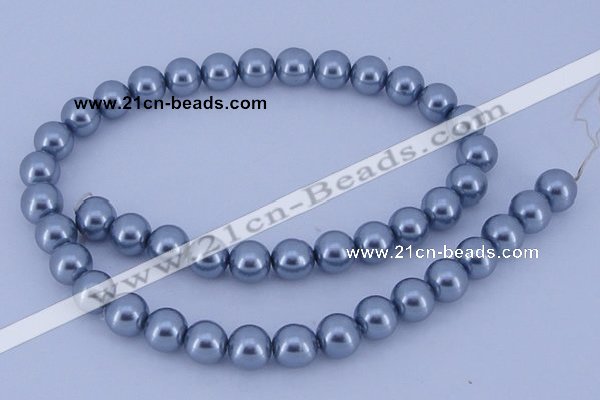 CGL182 10PCS 16 inches 4mm round dyed glass pearl beads wholesale