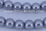 CGL192 10PCS 16 inches 4mm round dyed glass pearl beads wholesale