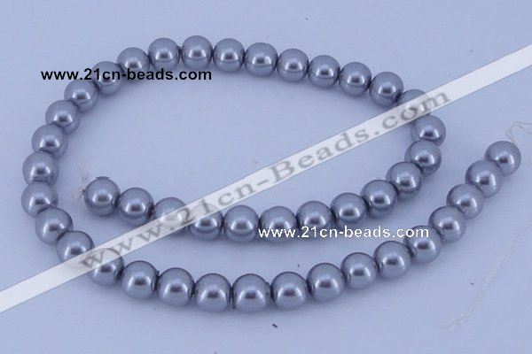 CGL193 10PCS 16 inches 6mm round dyed glass pearl beads wholesale