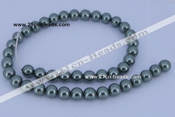 CGL213 10PCS 16 inches 6mm round dyed glass pearl beads wholesale