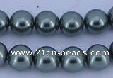 CGL215 5PCS 16 inches 10mm round dyed glass pearl beads wholesale