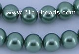 CGL224 10PCS 16 inches 8mm round dyed glass pearl beads wholesale