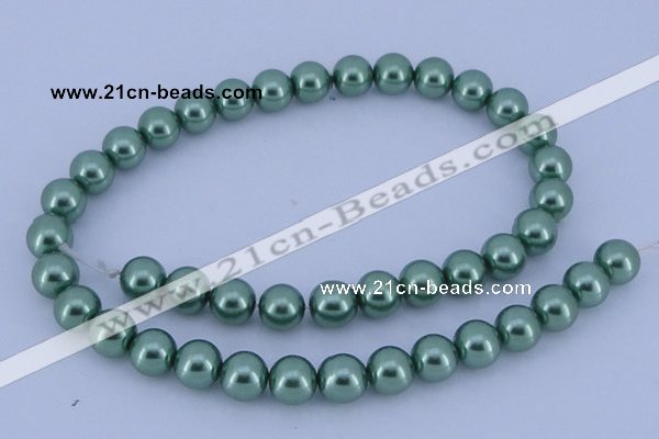 CGL226 5PCS 16 inches 12mm round dyed glass pearl beads wholesale
