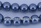 CGL234 10PCS 16 inches 8mm round dyed glass pearl beads wholesale