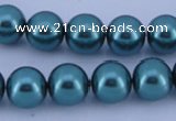 CGL243 10PCS 16 inches 6mm round dyed glass pearl beads wholesale