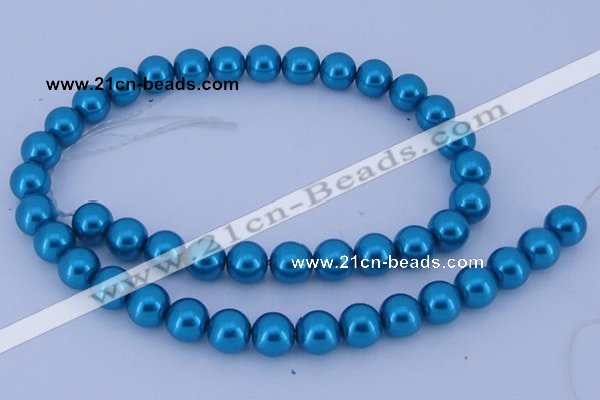 CGL252 10PCS 16 inches 4mm round dyed glass pearl beads wholesale