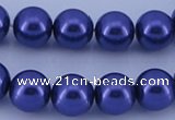 CGL264 10PCS 16 inches 8mm round dyed glass pearl beads wholesale