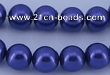 CGL266 5PCS 16 inches 12mm round dyed glass pearl beads wholesale