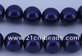 CGL275 5PCS 16 inches 10mm round dyed glass pearl beads wholesale