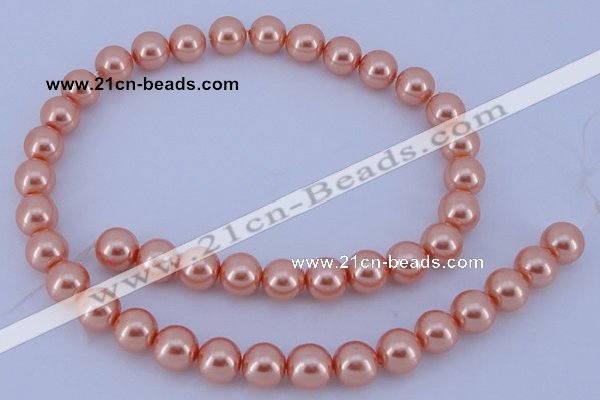 CGL292 10PCS 16 inches 4mm round dyed glass pearl beads wholesale