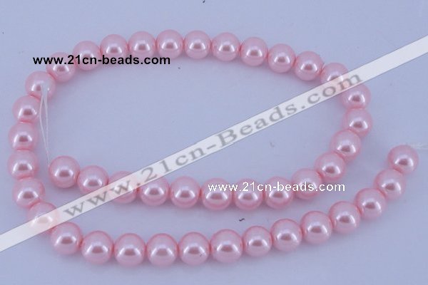 CGL302 10PCS 16 inches 4mm round dyed glass pearl beads wholesale