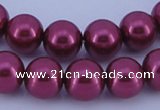 CGL313 10PCS 16 inches 6mm round dyed glass pearl beads wholesale