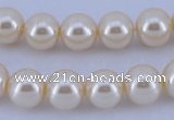 CGL32 10PCS 16 inches 4mm round dyed glass pearl beads wholesale