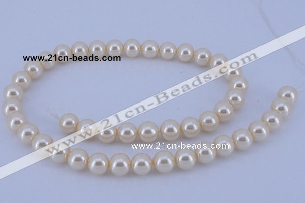 CGL32 10PCS 16 inches 4mm round dyed glass pearl beads wholesale