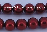 CGL322 10PCS 16 inches 4mm round dyed glass pearl beads wholesale