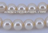 CGL33 10PCS 16 inches 6mm round dyed glass pearl beads wholesale