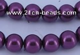 CGL334 10PCS 16 inches 8mm round dyed glass pearl beads wholesale