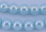 CGL342 10PCS 16 inches 4mm round dyed glass pearl beads wholesale