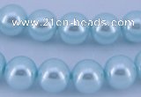 CGL344 10PCS 16 inches 8mm round dyed glass pearl beads wholesale